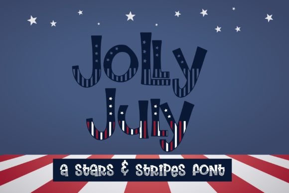 Jolly July: A Patriotic Display Font with a Spark of Joy